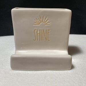 Rae Dunn SHINE‎ Desk Organizer Sun Off White Pencil Pen Toothbrush Letter Holder